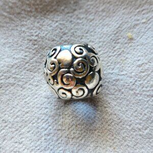 Swirling Heart Design Bead Charm Pandora in Sterling Silver